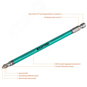 Биты Optimum Line PH2 150 мм 5 шт. - фото 3