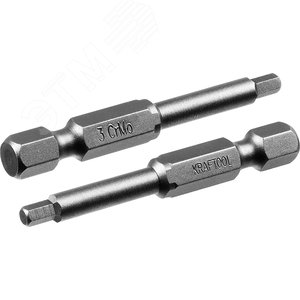 Биты ''X-DRIVE'' торсионные кованые, обточенные, 26127-3-50-2, Cr-Mo сталь, тип хвостовика E 1/4'', HEX3, 50мм, 2шт - фото 2