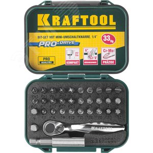 Набор бит ''EXPERT''с мини трещоткой 1/4'', , 33 предмета - фото 2