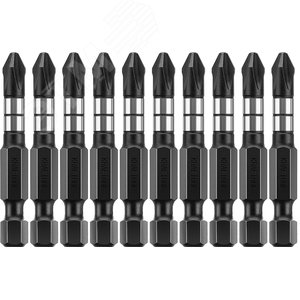 Биты Impact Pro, Philips, тип хвостовика E 1/4'', PH2, 50мм, 10шт, в пластиковом боксе - фото 3