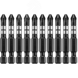 Биты Impact Pro, Pozidriv, тип хвостовика E 1/4'', PZ2, 50мм, 10шт, в пластиковом боксе - фото 3