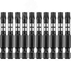 Биты Impact Pro, TORX, тип хвостовика E 1/4'', TX30, 50мм, 10шт, в пластиковом боксе - фото 3