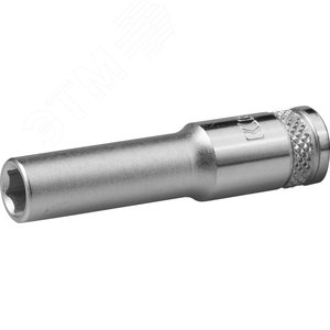 Изображение товара Торцовая головка ''INDUSTRIE QUALITAT'', удлиненная, Cr-V, FLANK, хромосатинированная, 1/4'', 7 мм (шт)