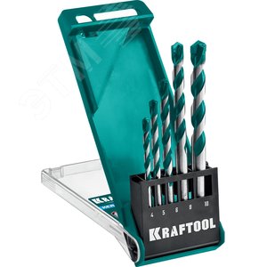 Набор сверл по керамограниту с твердосплавной пластиной KERAMO 5 шт: 4-5-6-8-10 мм - фото 1