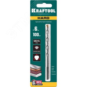 Специальное cверло по твёрдым материалам HARD 6x100 мм - фото 2