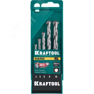 Набор сверл по по твёрдым материалам HARD 5 шт: 4-5-6-8-10 мм - фото 2