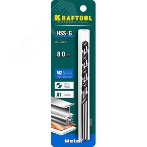 Сверло по металлу 8х117мм, HSS-G, сталь М2(S6-5-2) - фото 2