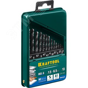 Набор сверл по металлу HSS-G 13шт(1.5-6.5мм), сталь М2(S6-5-2) - фото 2