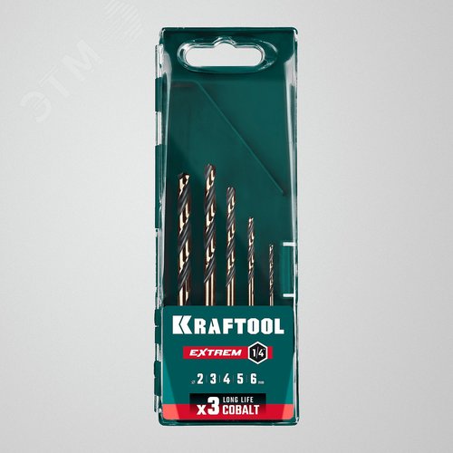 "Набор сверл по металлу для винтовёртов и шуруповертов IMPACT READY, НЕХ-1/4"", 5 шт" - фото 2