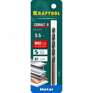 Сверло по металлу COBALT 5.5х93мм, HSS-Co(8%) , сталь М42(S2-10-1-8) - фото 2