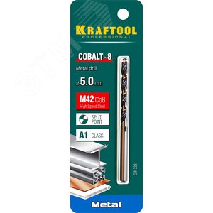 Сверло по металлу COBALT 5х86мм, HSS-Co(8%) , сталь М42(S2-10-1-8) - фото 2