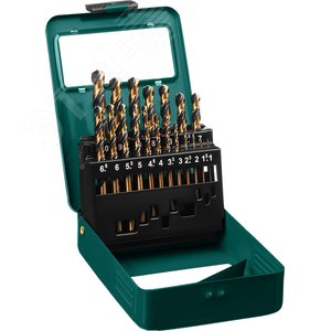 Набор сверл по металлу COBALT 19шт(1-10мм), HSS-Co(8%), сталь М42(S2-10-1-8) - фото 1