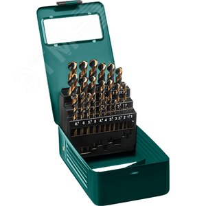 Изображение товара Набор сверл по металлу COBALT 25шт(1-13мм), HSS-Co(8%) , сталь М42(S2-10-1-8) (набор)