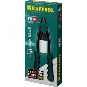 Компактный двуручный заклепочник 320 мм, регулировка усилия, 3.2 - 6.4 мм, FC-64 - фото 2