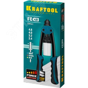 Компактный двуручный заклепочник 290 мм, регулировка усилия, 2.4 - 4.8 мм, FC-48 - фото 2