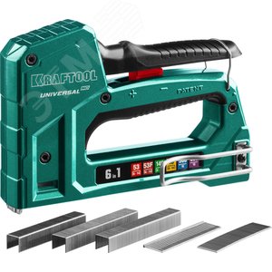 Степлер алюминиевый, универсальный, Universal-HD, 6-в-1: 53 A/10/JT21, 23GA 6 - 14 мм/140 G/11/57, 20GA 8 - 14 мм/13/53F/300/500 - фото 1