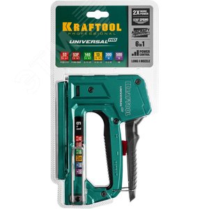 Степлер алюминиевый, универсальный, Universal-HD, 6-в-1: 53 A/10/JT21, 23GA 6 - 14 мм/140 G/11/57, 20GA 8 - 14 мм/13/53F/300/500 - фото 2