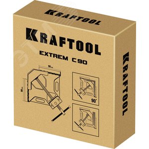 Экстрамощная стальная угловая струбцина для сварочных работ EXTREM C90 две опорные поверхности по 88 мм, глубина зажима 90 мм - фото 2