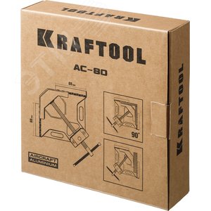 Мощная алюминиевая угловая струбцина AC-80 две опорные поверхности по 88 мм, глубина зажима 70 мм - фото 2