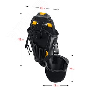 Кобура для дрели KH-5 с системой быстрого крепления, с дополнительным съёмным карманом - фото 2