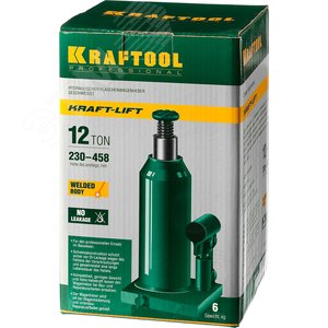 Гидравлический бутылочный домкрат KRAFT-LIFT 12т 230-460мм - фото 2