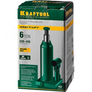 Гидравлический бутылочный домкрат KRAFT-LIFT 6т 219-427мм - фото 2