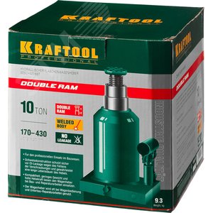 Двухштоковый бутылочный домкрат с увеличенным подъемом DOUBLE RAM 10т 170-430мм - фото 2