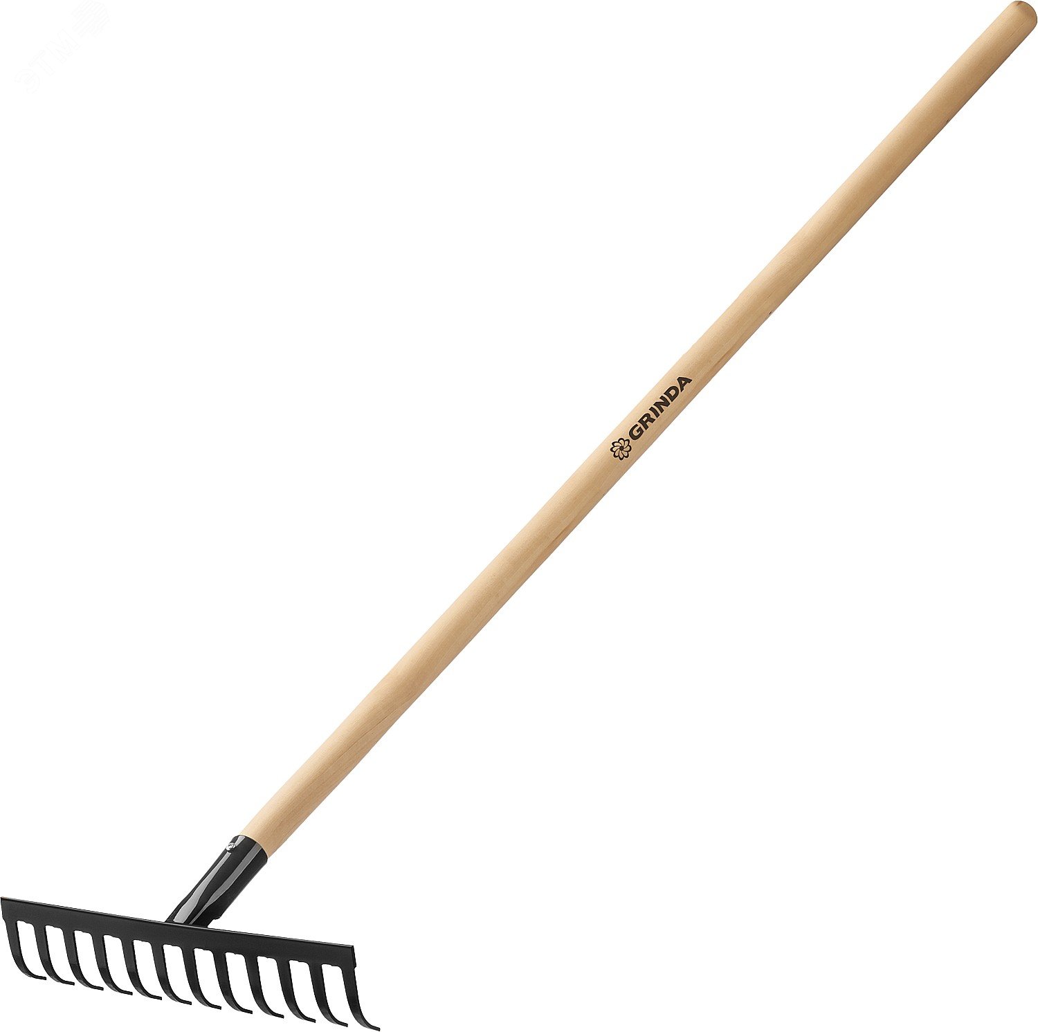 Изображение товара Грабли садовые 310х80х1300 мм с 12 зубьями деревянный черенок