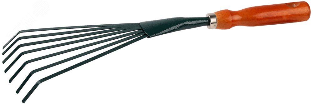 Грабельки веерные с плоскими зубцами, из углеродистой стали с деревянной ручкой, 390 мм 8-421253_z01 GRINDA