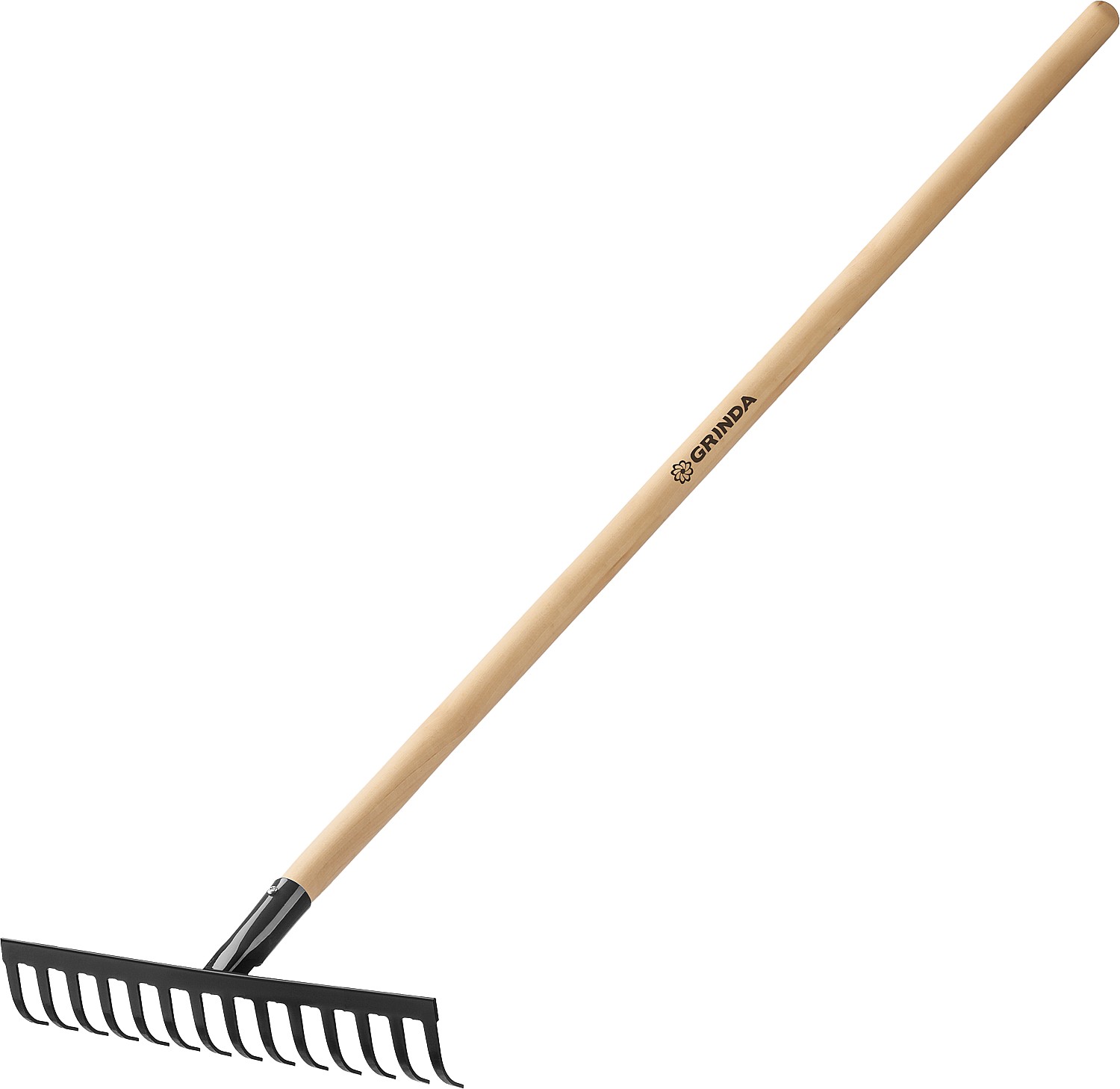 Грабли садовые 360х80х1300 мм, 12 прямых зубьев, с