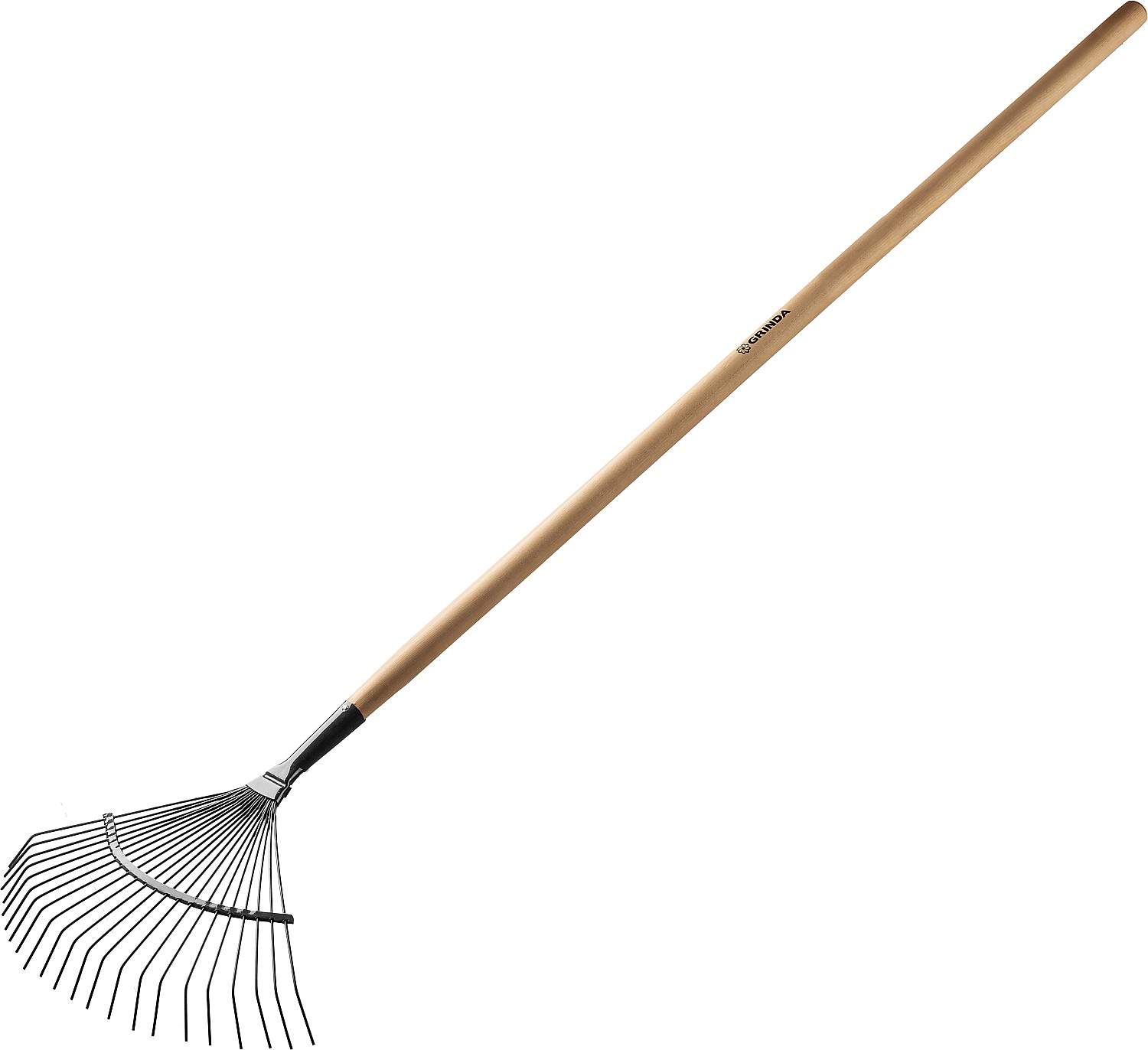 Грабли садовые 400х260х1500 мм, 22 круглых зубца, с деревянным черенком