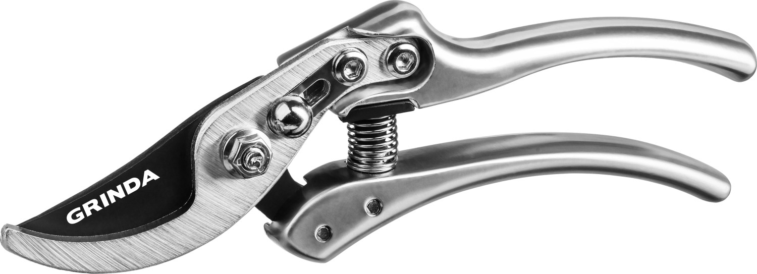 Плоскостной секатор с регулировкой прижима лезвия с алюминиевыми коваными рукоятками 210 мм PROLine