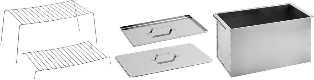 Коптильня ''BARBECUE'', нержавеющая сталь, двухъярусная, без ножек, с поддоном, 500*270*270*1,0мм