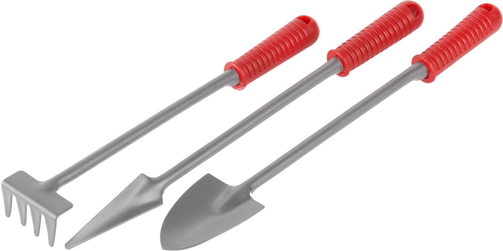 Набор для ухода за комнатными растениями: Совок посадочный широкий, совок посадочный, грабельки, 3 п