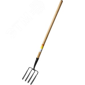 Копальные вилы 180х220х1300 мм кованые, четырёхрогие с деревянным черенком - фото 2