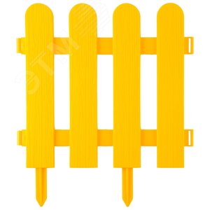 Забор декоративный ''ШТАКЕТНИК'', 29x224см, желтый - фото 1