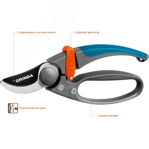 Секатор плоскостной PROLine P-57 210 мм с двухкомпонентными эргономичными рукоятками с эфесом - фото 2