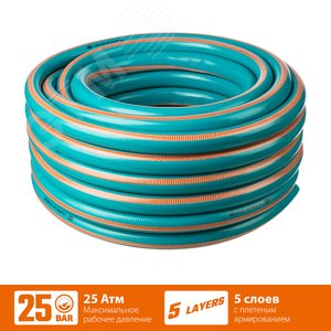 Шланг поливочный PROLine EXPERT 5 1'' 25 м 25 атм пятислойный плетёное армирование - фото 2