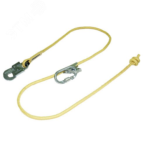 Изображение товара Строп К (с зажимом) - огнеупорный из веревки 2 м с зажимом ползунковоло типа (упак)