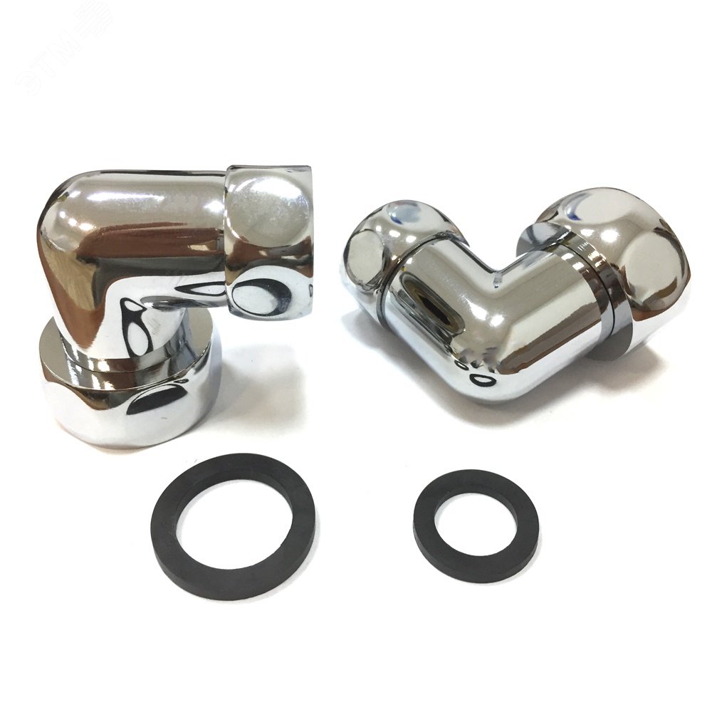 Изображение товара Комплект соединений для полотенцесушителя угловой гайка/гайка 1'х1/2' хром (компл)