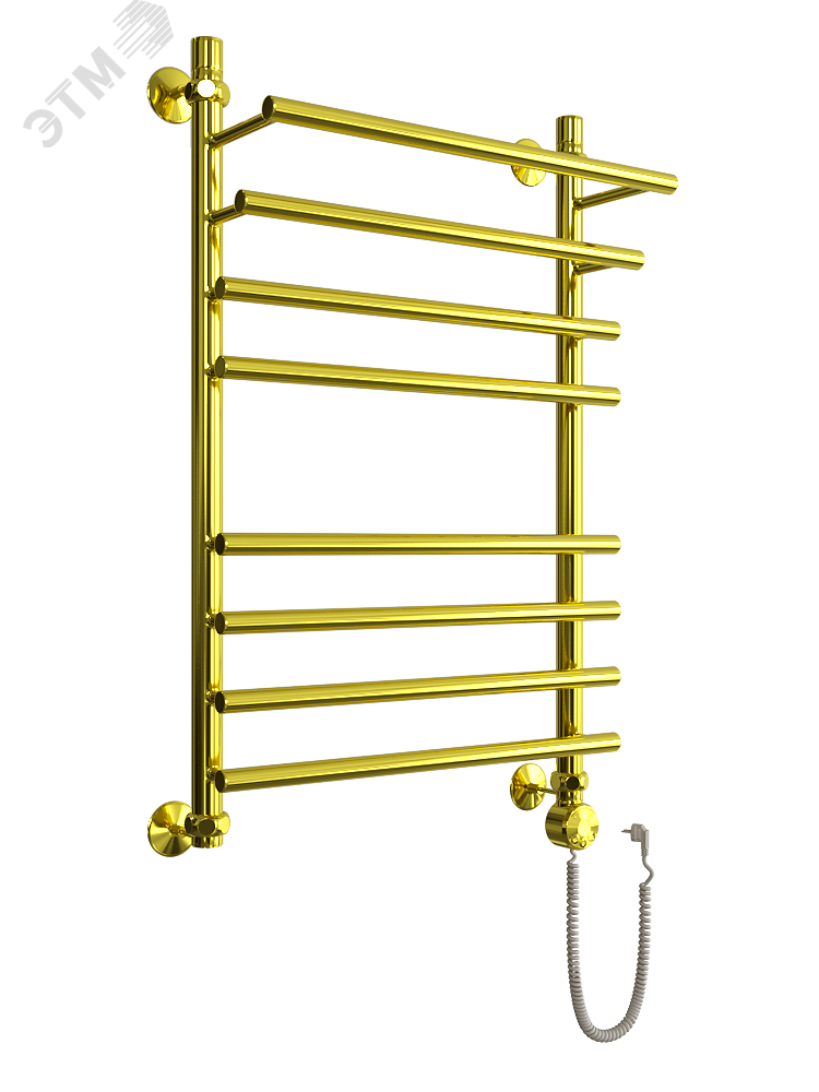 Полотенцесушитель электрический с правым ТЭНом F Primo 80/50 цвет золотой хром 4627087855192 ДВИН - превью