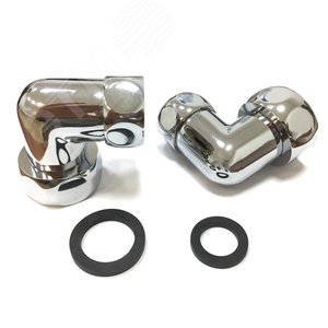 Изображение товара Комплект соединений для полотенцесушителя угловой гайка/гайка 1'х1/2' хром (компл)