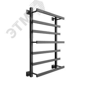 Изображение товара Полотенцесушитель водяной из квадратного профиля Q plaza 80/50 с крепежом, фитингами и отражателями цвет чёрный матовый (шт)