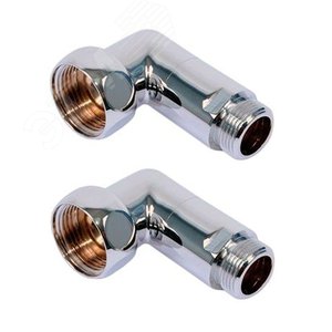 Изображение товара Комплект соединений для полотенцесушителя угловой гайка/штуцер 1'х1' хром (компл)