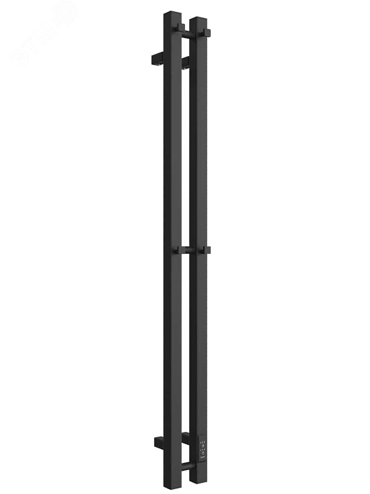 Полотенцесушитель электрический из квадратного профиля с диммером X-2 plaza neo 140/8 цвет чёрный матовый 4657801241062 ДВИН - превью 2