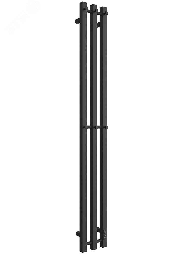 Полотенцесушитель электрический из квадратного профиля X-3 plaza neo 120/12 с диммером цвет черный матовый 4657801241338 ДВИН - превью 3