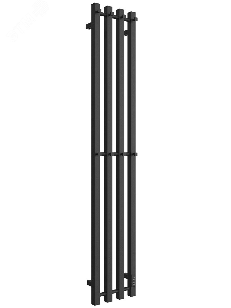 Полотенцесушитель электрический из квадратного профиля X-4 plaza neo 160/18 с диммером цвет черный матовый 4657801241871 ДВИН - превью 3