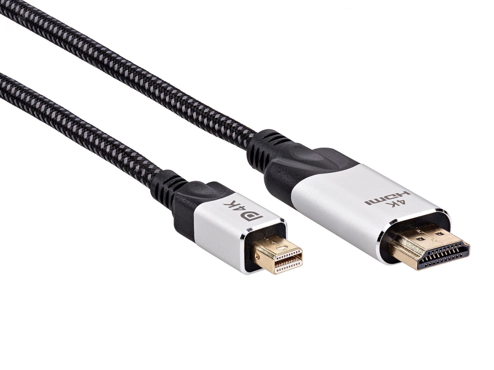 Изображение товара Кабель-переходник Mini DisplayPort M на HDMI M, 4K@60Hz, 3м (шт)