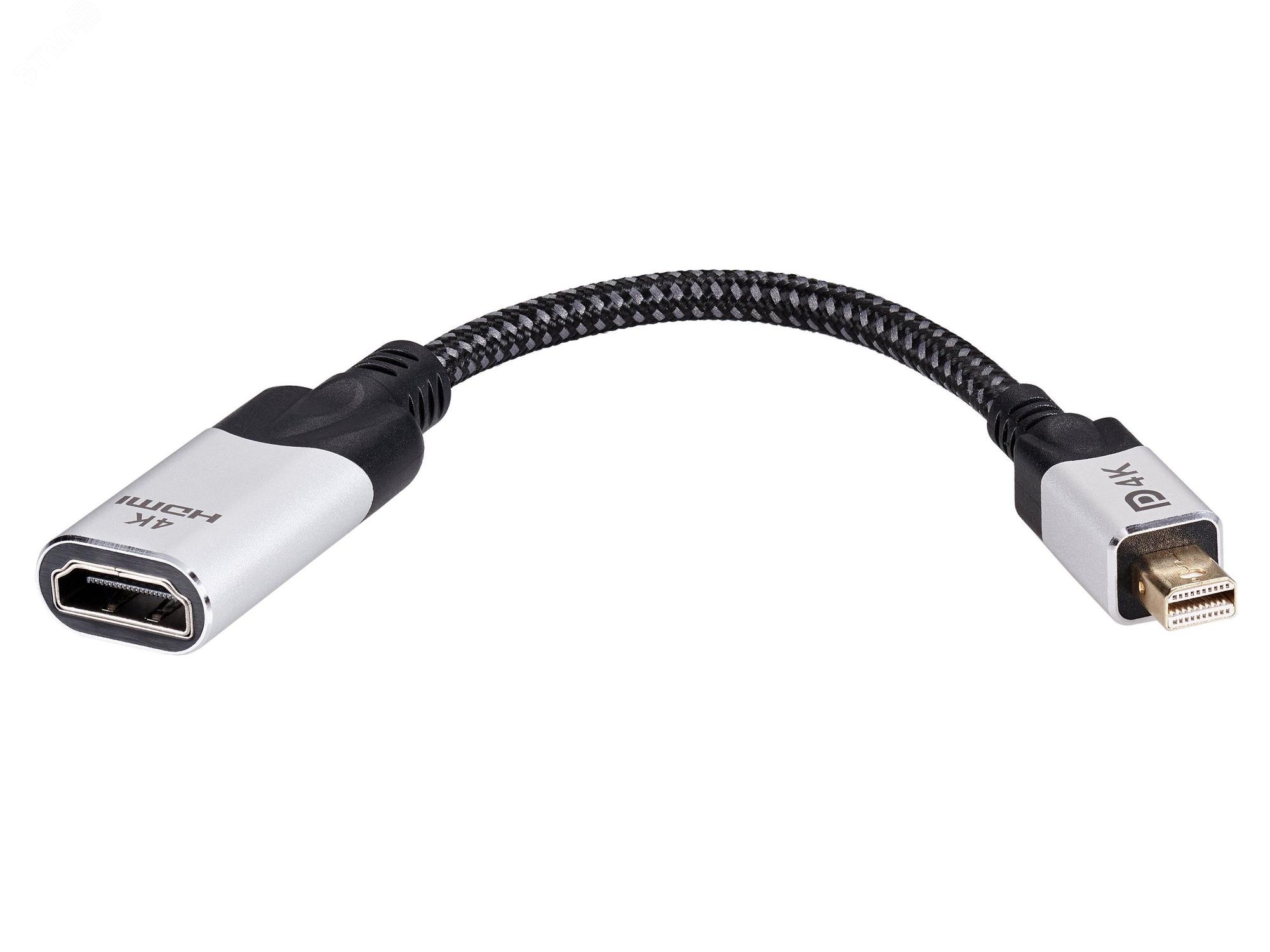 Изображение товара Адаптер мини DisplayPort на HDMI VCOM 4K 60Hz 0.15 м переходник