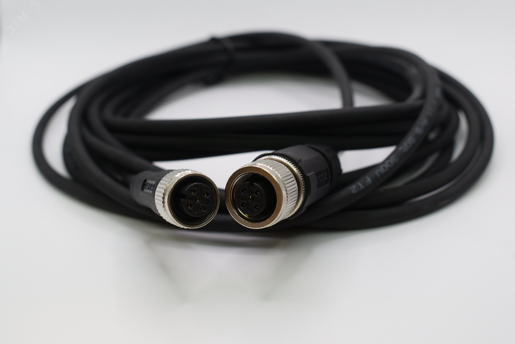 Изображение товара Кабель M12, кодировка 5A, гнездовой гнездовой, 5000 мм, прямой, полиуретан, черный (шт)